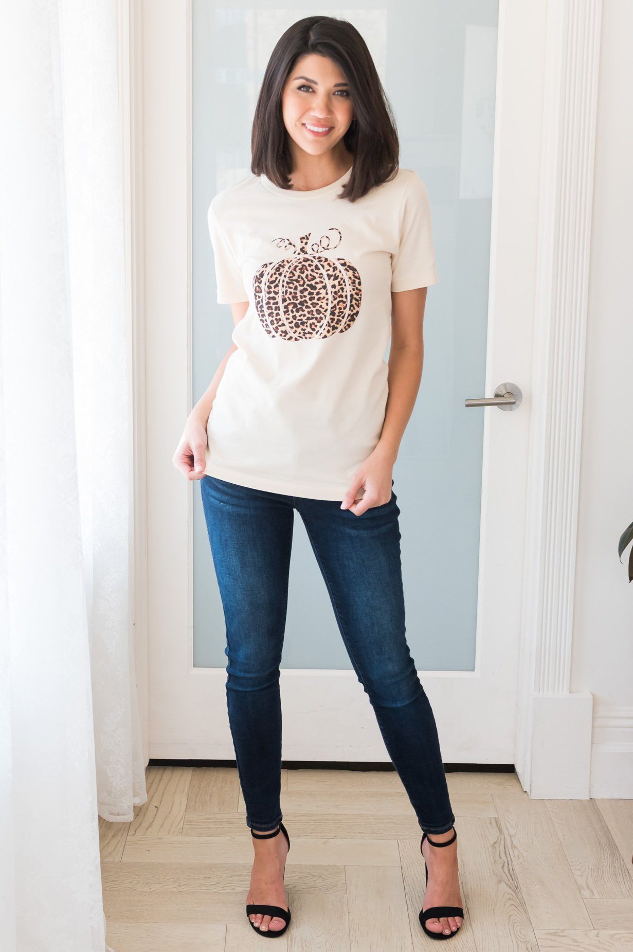 Leopard Print Pumpkin Graphic Tee