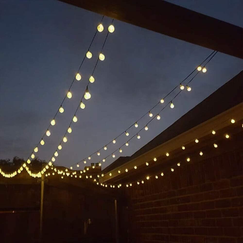 CoreLife 40FT 100 LED Crystal Globe Solar Powered String Lights Outdoor Waterproof indoor Decorative 8 Modes Patio Party - Warm White