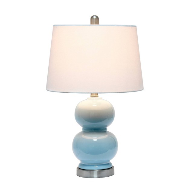 Dual Orb Table Lamp With Fabric Shade Light Blue Lalia Home