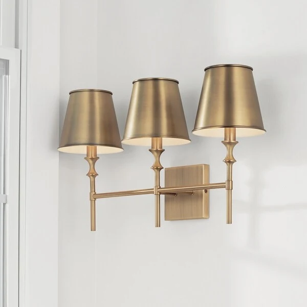 Whitney 3-light Aged Brass Bath/ Vanity Fixture