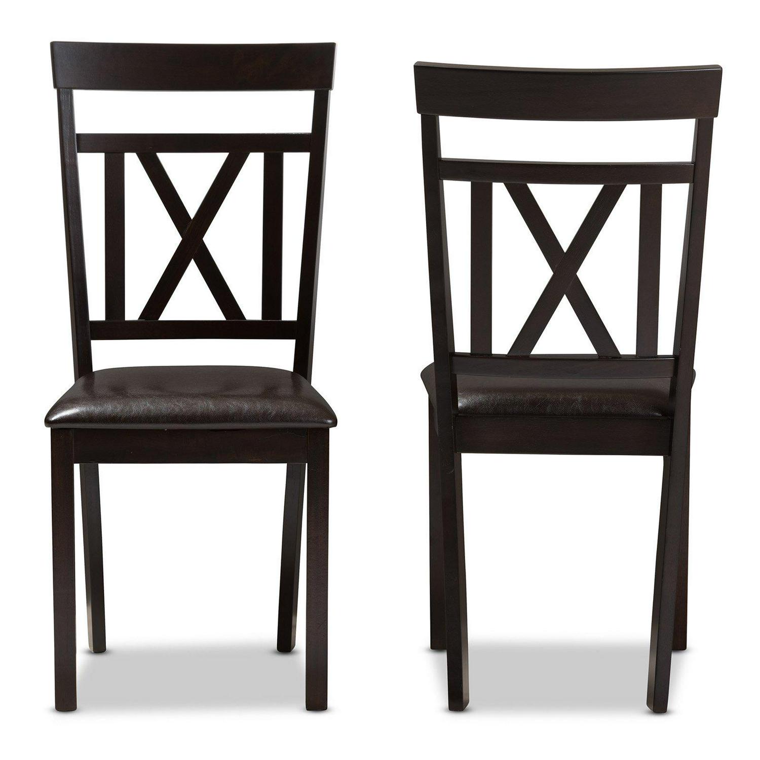 Baxton Studio Rosie Cross Back Dining Side Chair  Set of 2