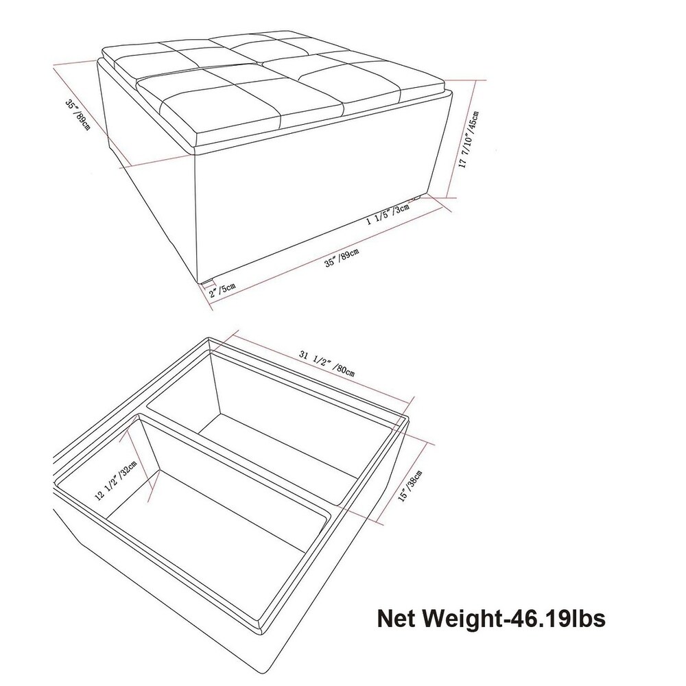 WYNDENHALL Franklin Wide Contemporary Table Ottoman