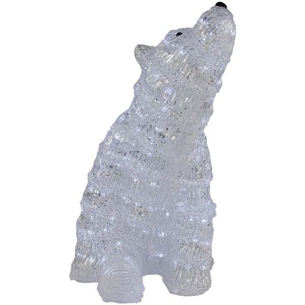 18.5 Lighted Acrylic Polar Bear Christmas Display Decor