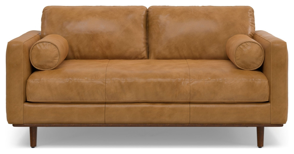 Morrison 72 Inch Sofa In Genuine Leather   Midcentury   Sofas   by Dot  ampBo  Houzz