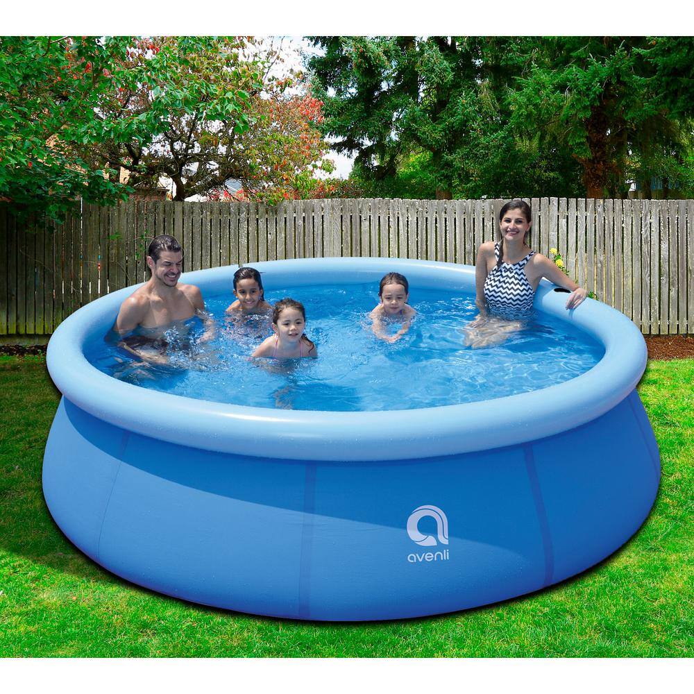 JLeisure 10 ft. x 30 in. Round Prompt Set Inflatable Outdoor Backyard Swimming Pool JL-17807US