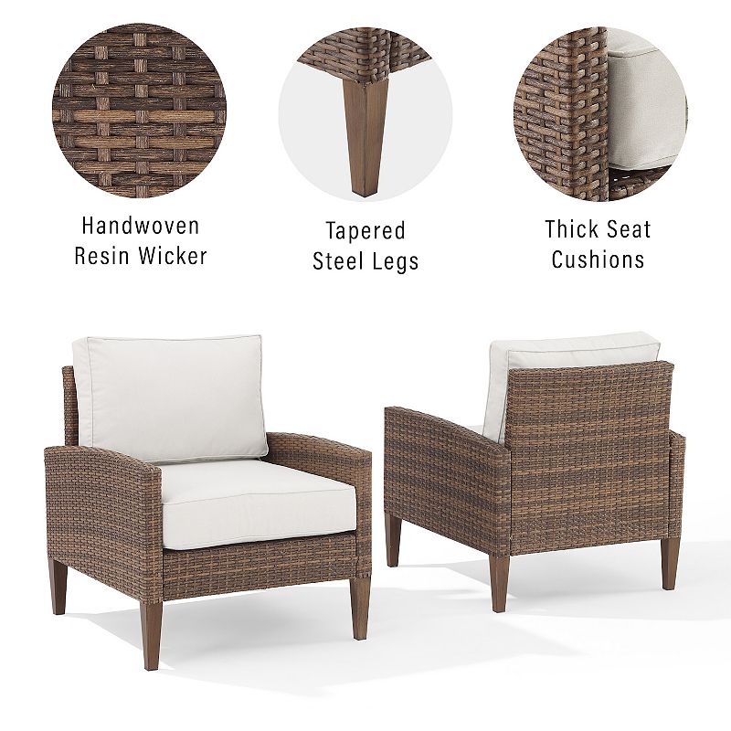 Crosley Capella Outdoor Wicker Chair 2-Piece Set