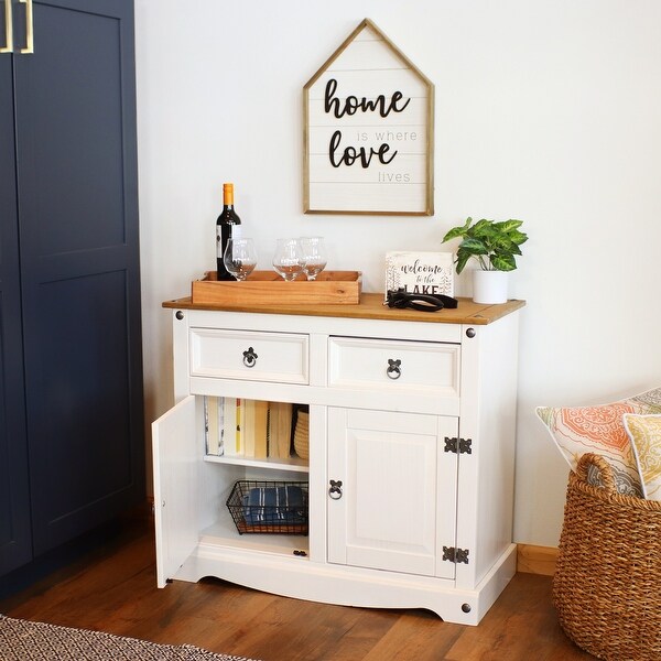 Solid Pine Console Table with Drawer - 31.5 inches H