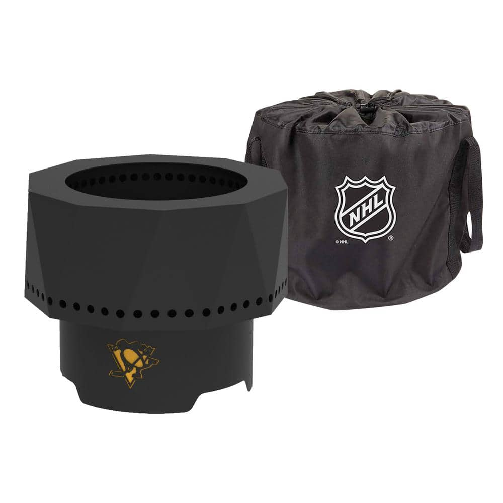 BLUE SKY OUTDOOR LIVING The Ridge NHL 15.7 in. x 12.5 in. Round Steel Wood Pellet Portable Fire Pit - Pittsburgh Penguins PFP1513-PP