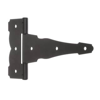 Everbilt 8 in. x 5-12 in. Black Heavy-Duty Decorative Tee Hinge 15032