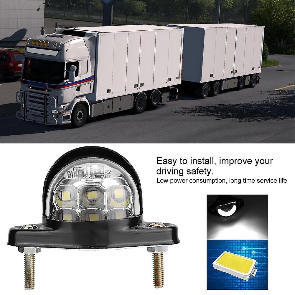 12v 6leds Number Plate License Light Reflector For Motorcycle Trailer Truck Lorry