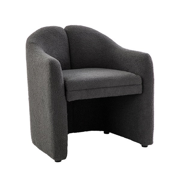 Clément 28 Wide Contemporary Upholstered Accent Barrel Chair with Black Base by HULALA HOME