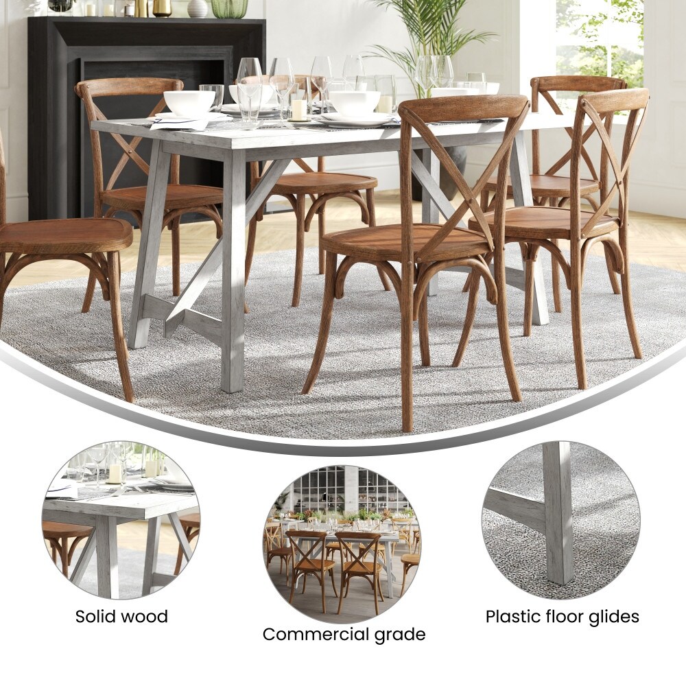 Classic Trestle Base Wood Dining Table