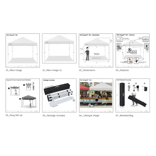 YOLI 10'x10' PRO EasyLift 100 Instant Canopy