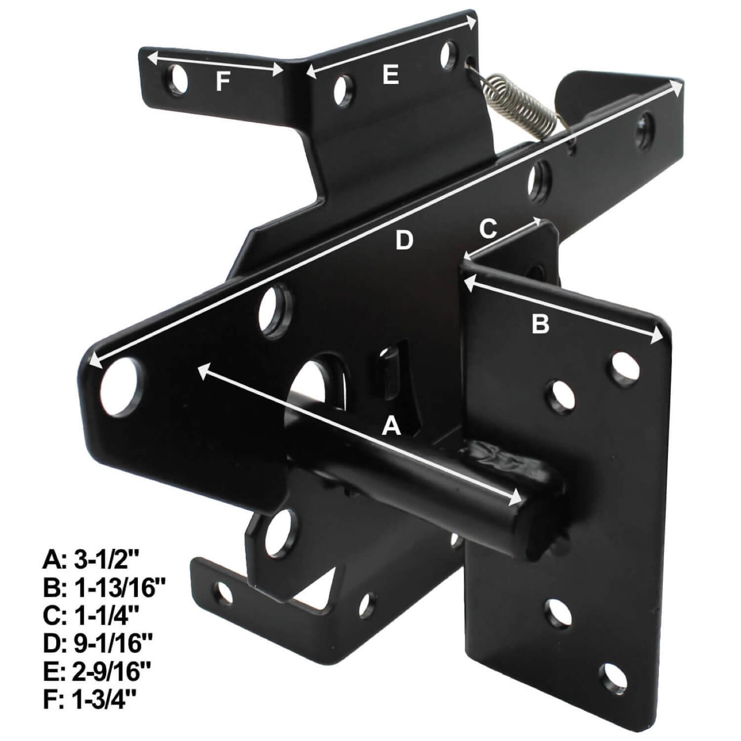 Jake Sales Brand - Black Self Closing Vinyl Fence Double Gate Hardware Kit