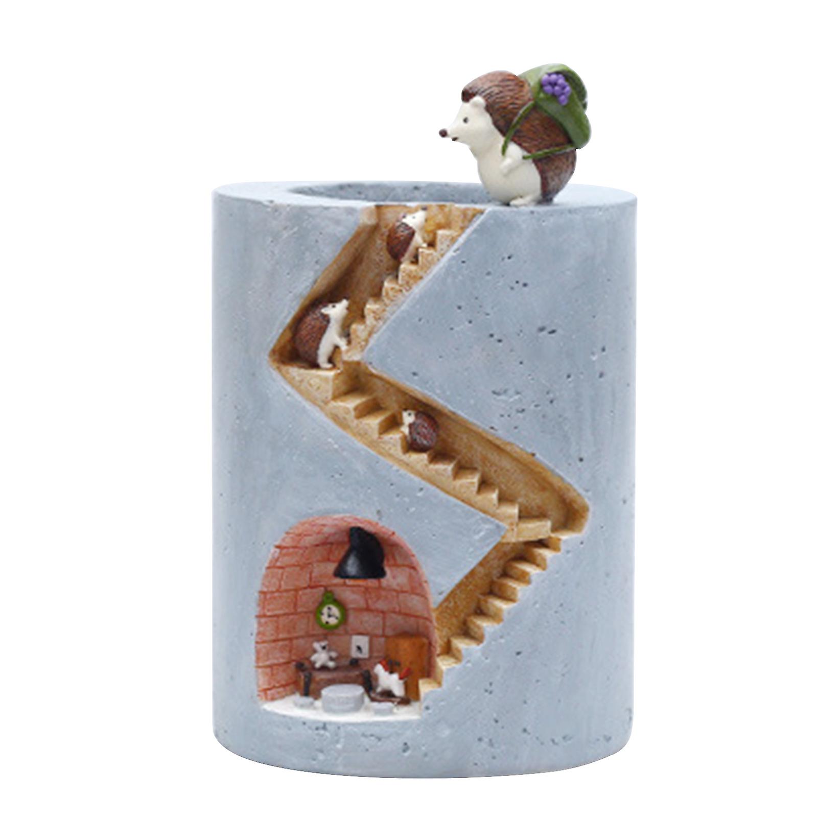 Light Mori Living-hedgehog House Flower Pot Hedgehog's Home Resin Succulent Plants Flowerpot Microlandscape Potted Plants Kingdom Of Fairy Tales Rabbi