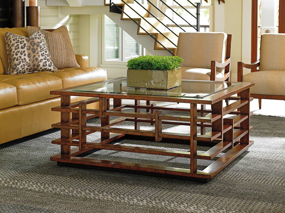 Emma Mason Signature Oak Haven Square Cocktail Table in Dark Walnut   Transitional   Coffee Tables   by Emma Mason  Houzz