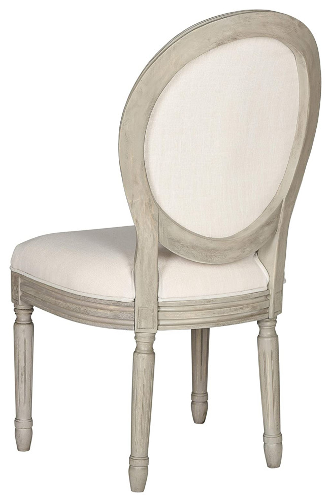 Set of 2 Dining Chair  Padded Polyester Seat With Rounded Back  Light Beige   French Country   Dining Chairs   by Declusia  Houzz