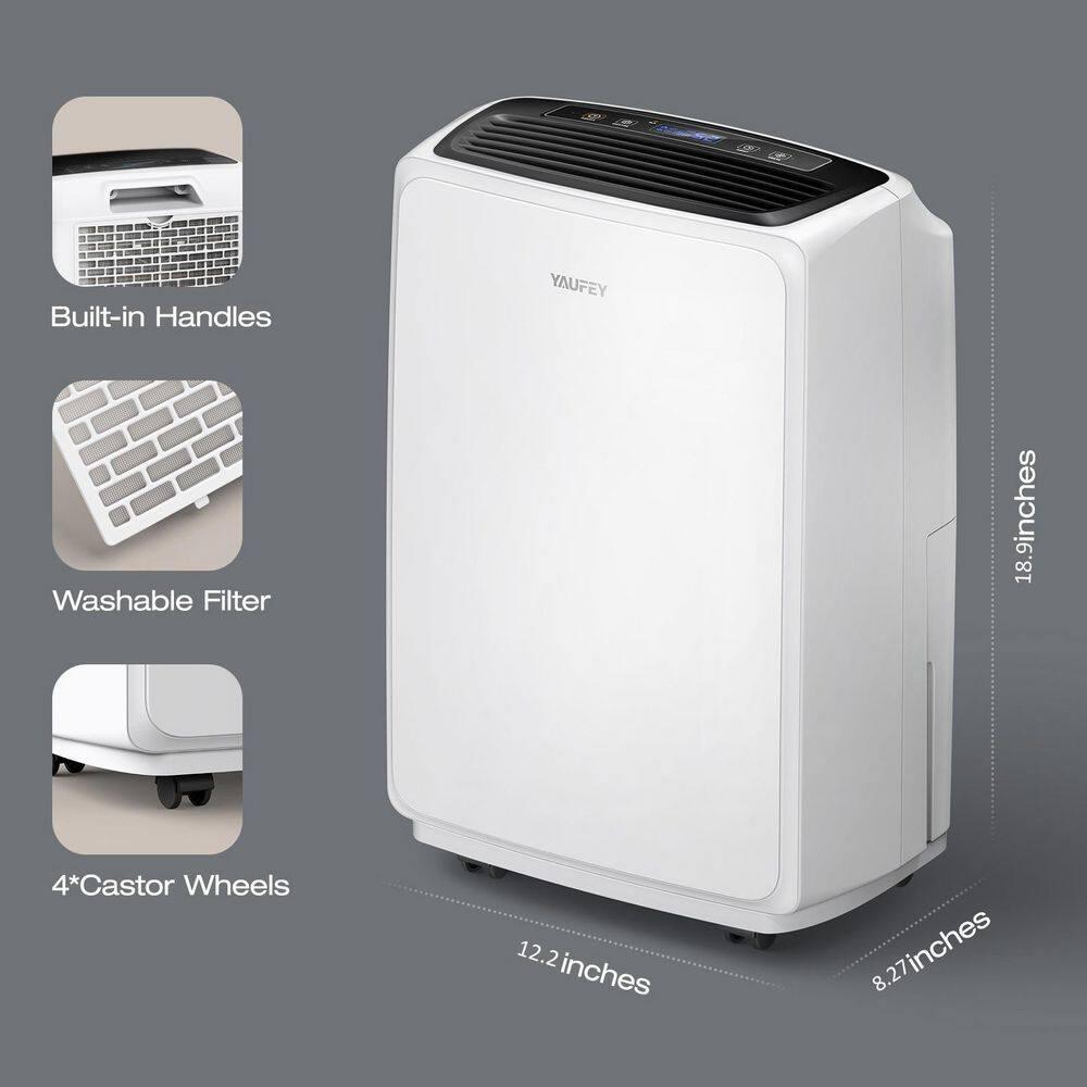 Yaufey 327 Pints Multifunctional Home Dehumidifier For Rooms Up To 2500 Square Feet and Basements With 048 Gallon Water Tank