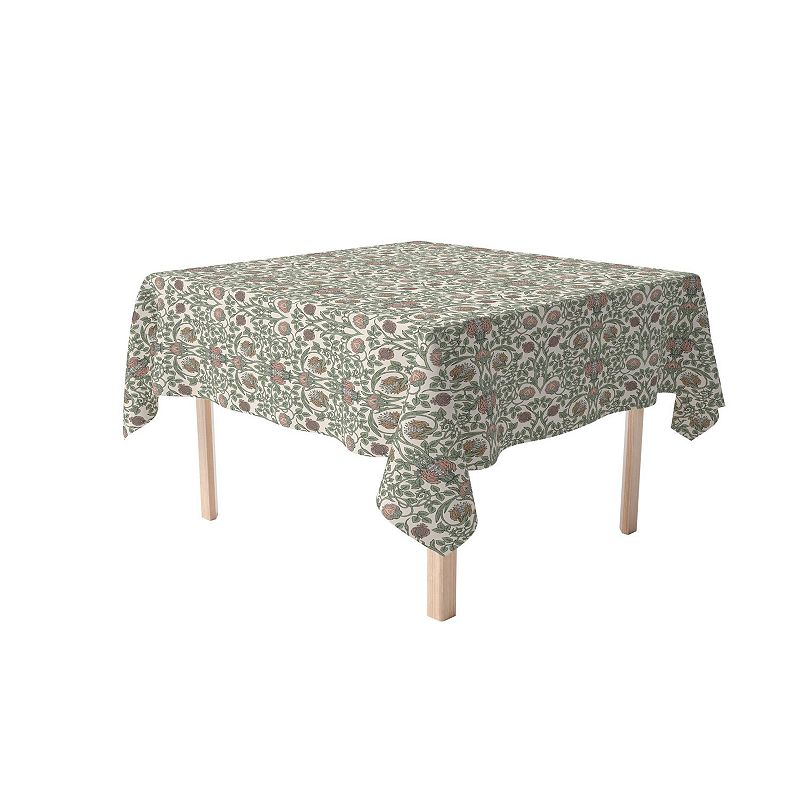 Square Tablecloth， 100% Cotton， 52x52， Floral 63