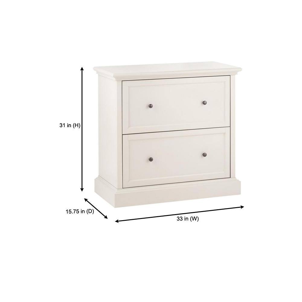 Home Decorators Collection Royce Polar Off-White 2-Drawer Wide File Cabinet SK19051Er1-PW