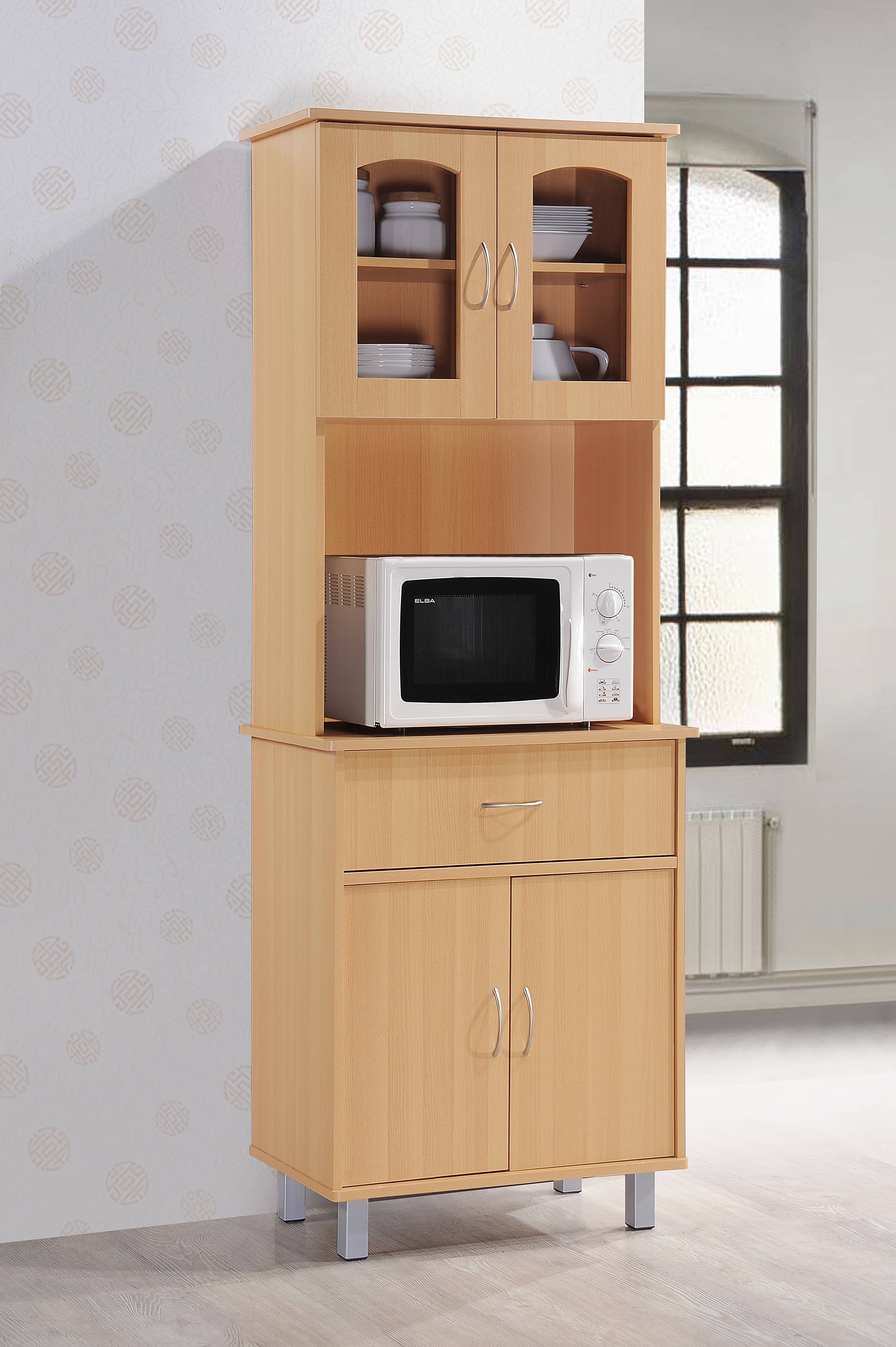 Hodedah Free Standing Kitchen Cabinet， Beech