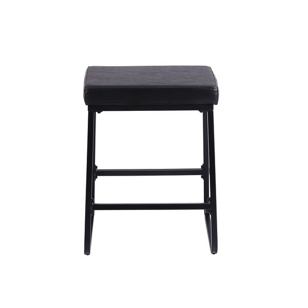 Porthos Home Setia Counter Stools Set of 2， PU Leather， Iron Legs