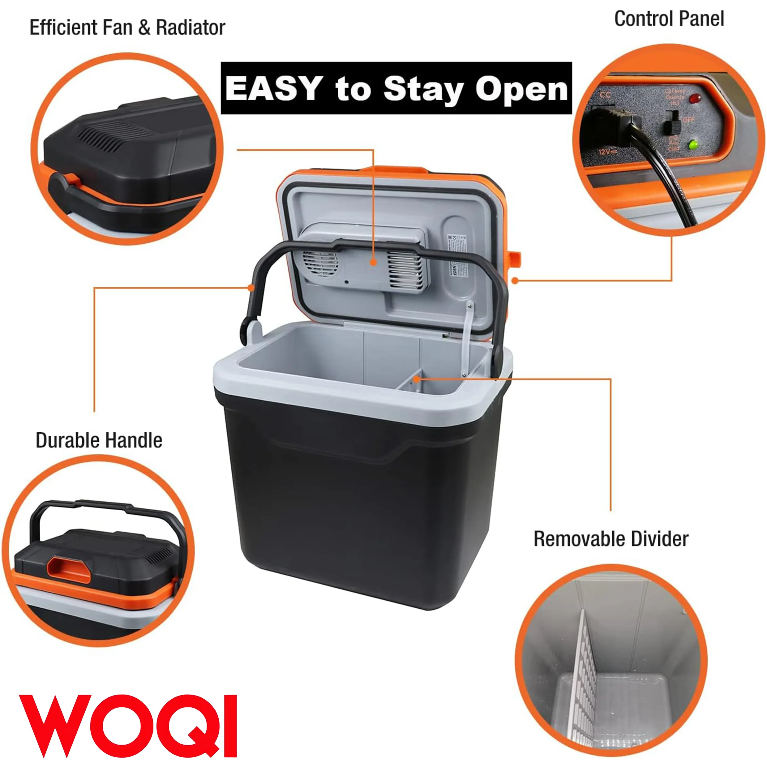 WOQI cooler and heater  electric ice cooler for travel  camping  vehicles  trucks  and homes