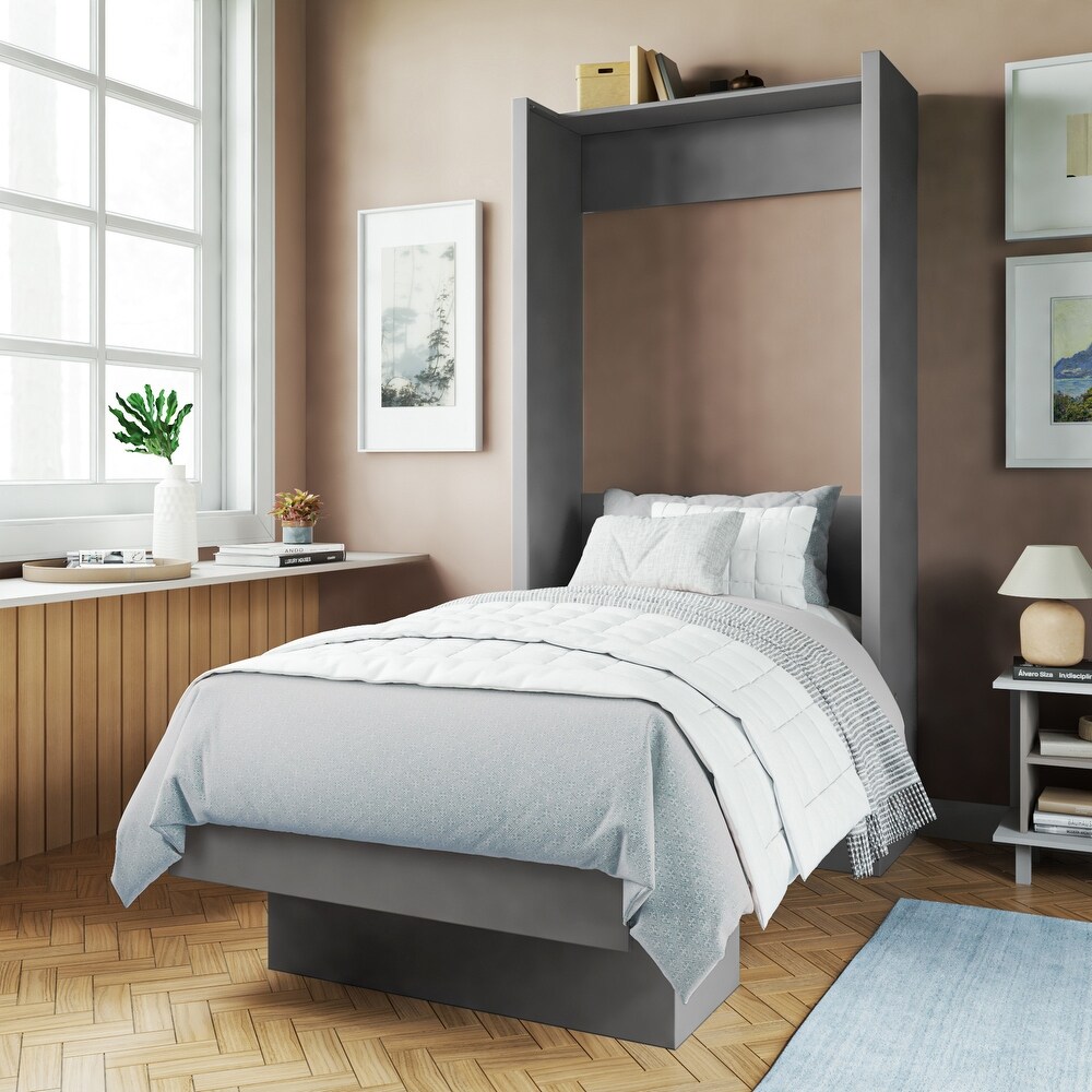 Oakland Living Easy Lift Brazilian Twin Contemporary Murphy Bed with Shelf