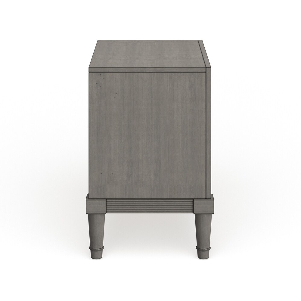 Hax Transitional Grey 2 Drawer Solid Wood Nightstand by Furniture of America