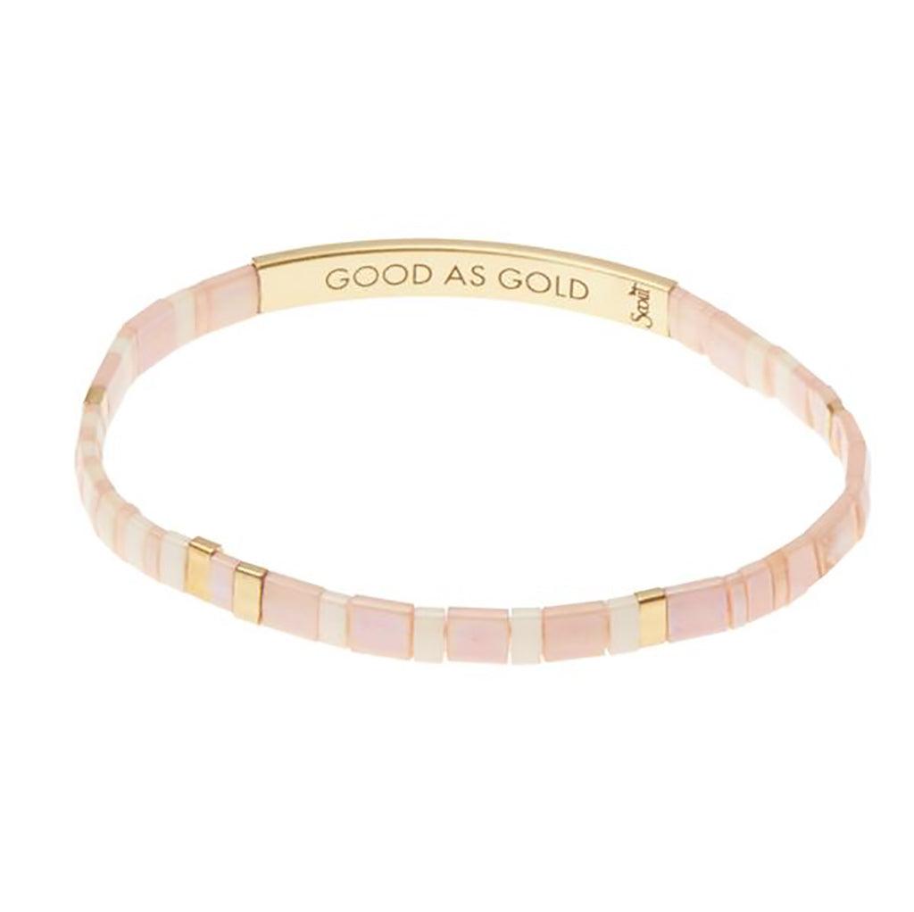 Scout Curated Wears  Good Karma Miyuki Bracelet | Good As Gold - Blush/Gold