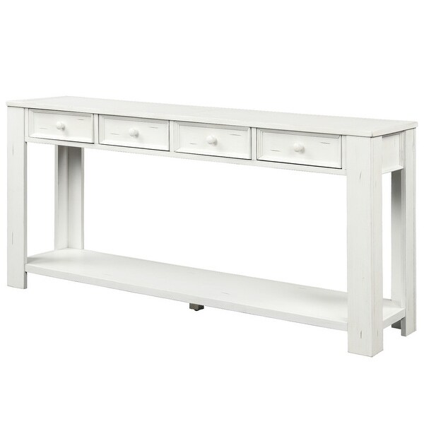 Console Table/Sofa Table with Storage Drawers and Bottom Shelf for Entryway， Hallway， Living Room， Den