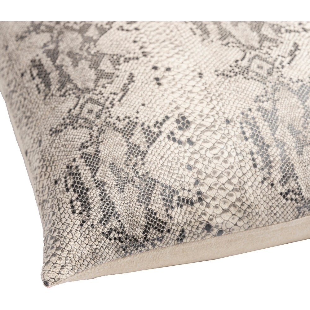 Ameerah Neutral Snakeskin Pattern Glam Throw Pillow