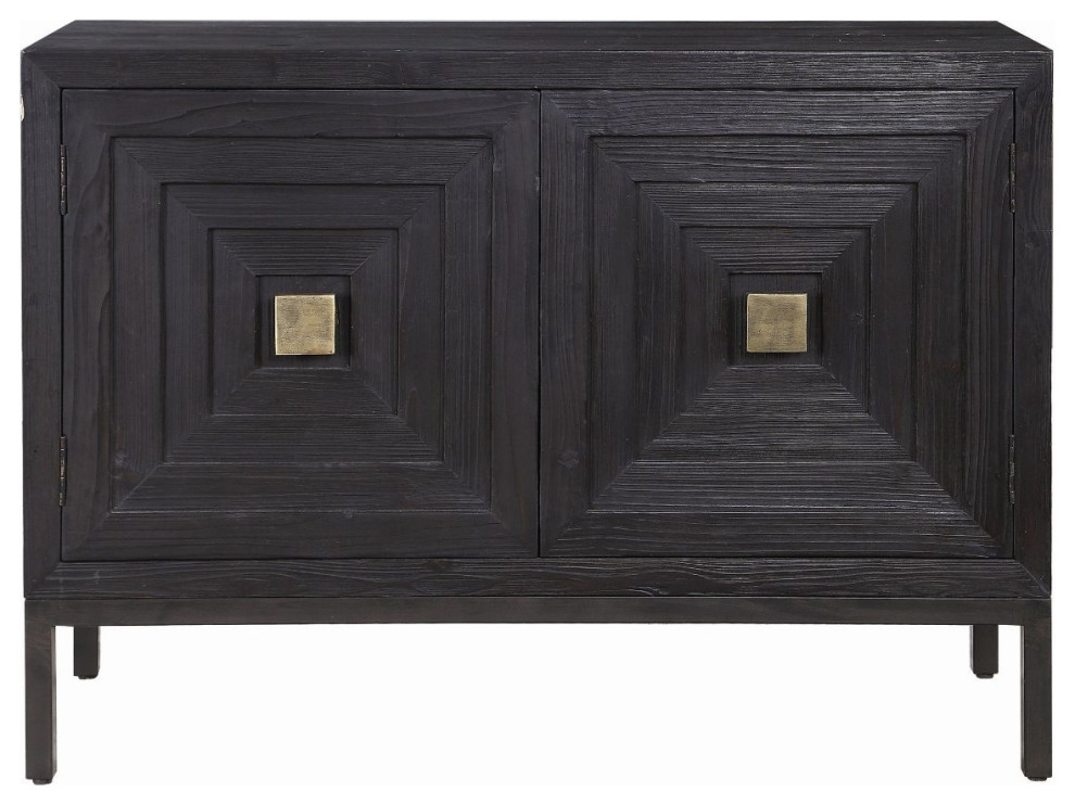 Uttermost Aiken Dark Walnut 2 Door Cabinet   Industrial   Accent Chests And Cabinets   by Hudson Home Decor  Houzz