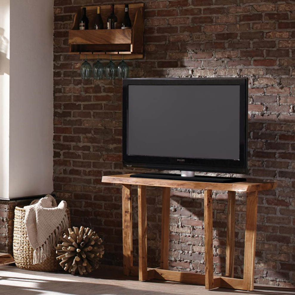 Unique Console Table  Natural Acacia Wood Construction With Rectangular Top   Rustic   Console Tables   by Decor Love  Houzz