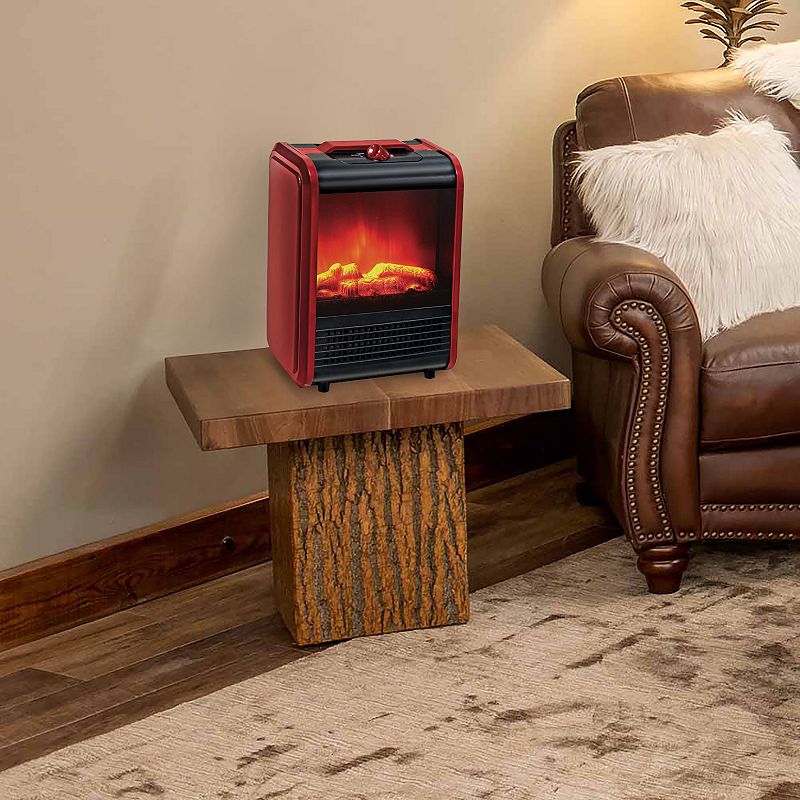 Optimus Electric Flame Effect Mini Fireplace Heater