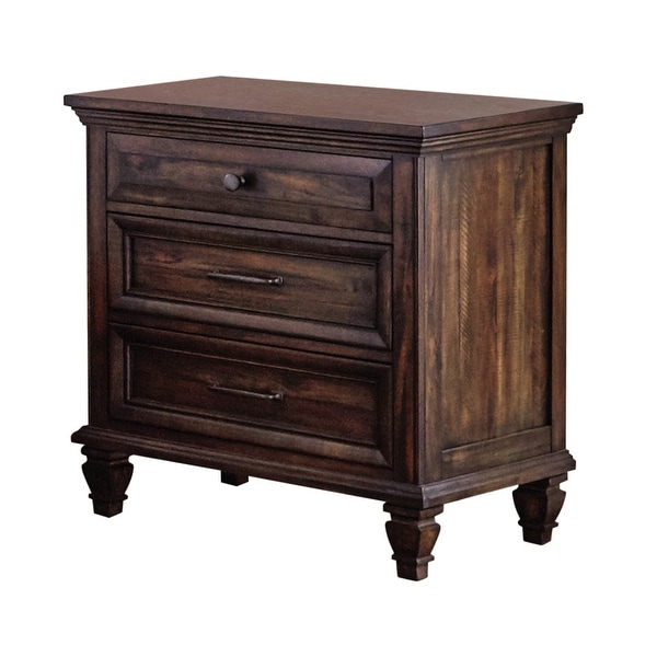 Serra Weathered Burnished Brown 2-piece Bedroom Set with Nightstand. - - 35068083