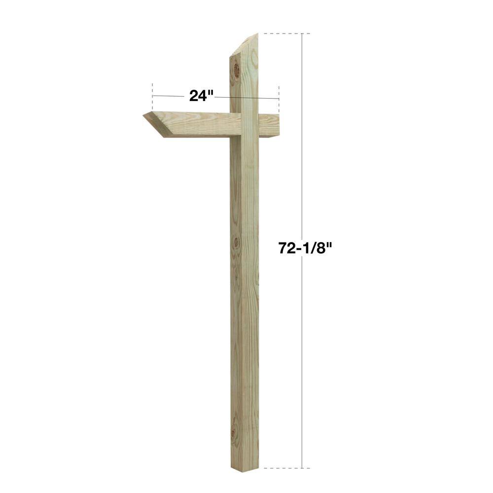 Outdoor Essentials Angled 72 in. x 4 in. x 4 in. Pressure Treated Mailbox Post 484870