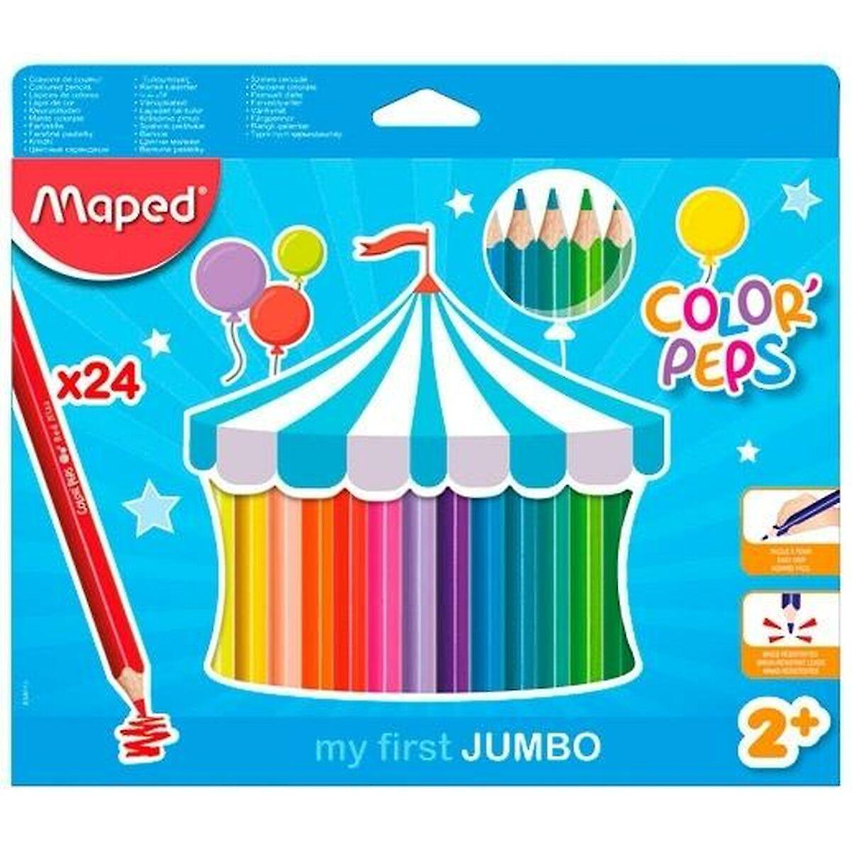 Crayons de couleur Maped Jumbo Color' Peps Multicouleur 24 Pièces (12 Unités)