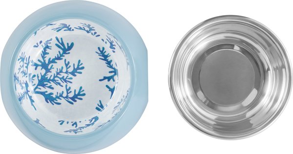 Frisco Coral Design Stainless Steel Dog and Cat Bowl