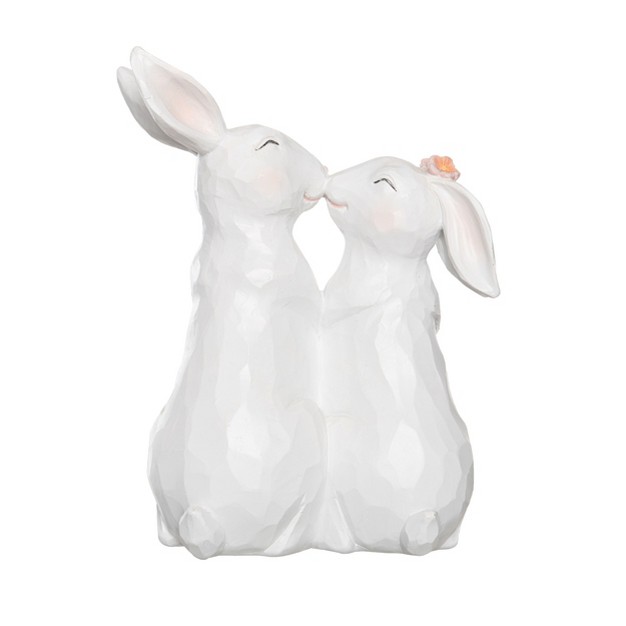 Transpac Resin 10 43 In White Easter Kissing Bunny Figure