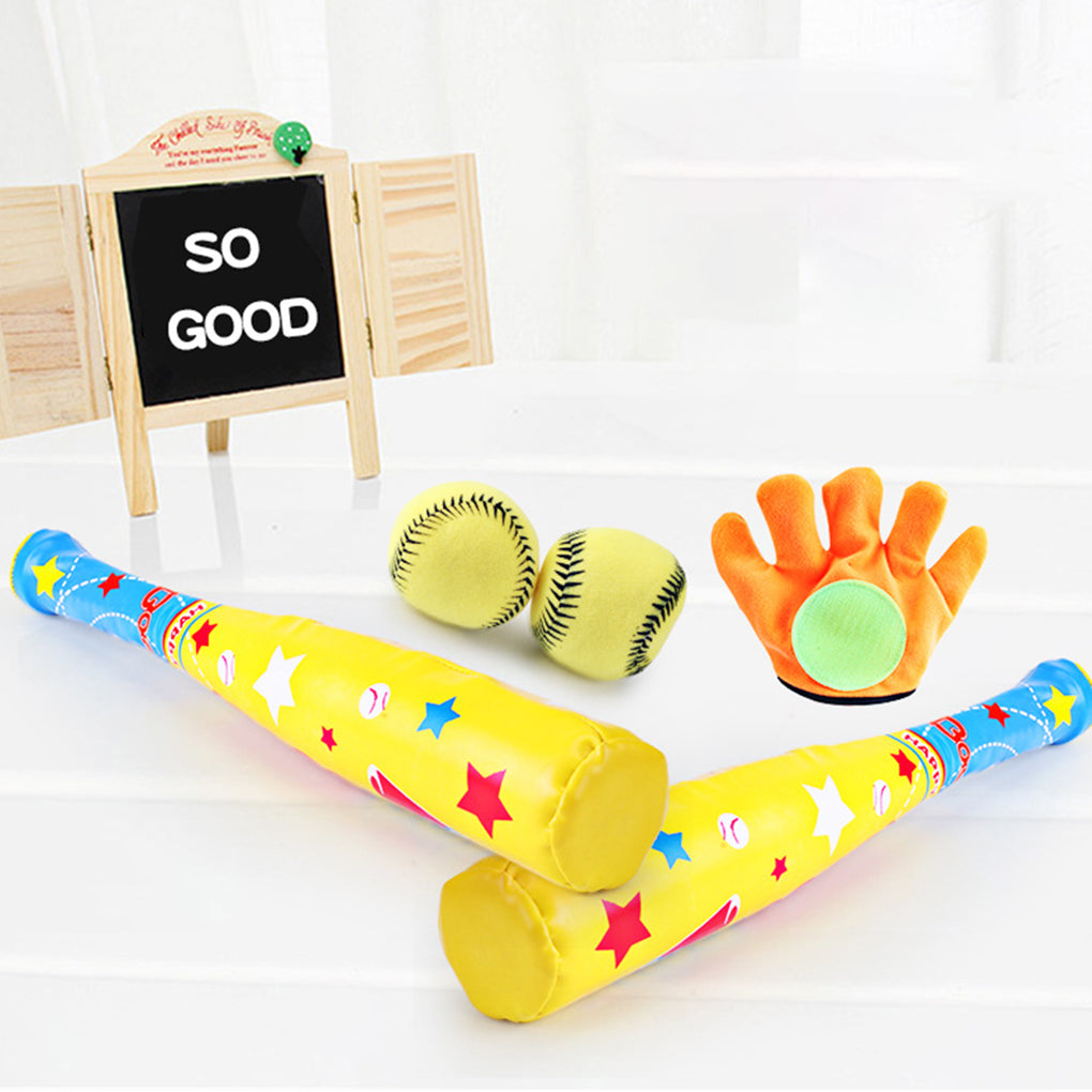 4pcs/set Baby Baseball Toys Set Soft Baseball Sport Toys Children Bat Gloves Ball Kit Kids School Game Playing Gift