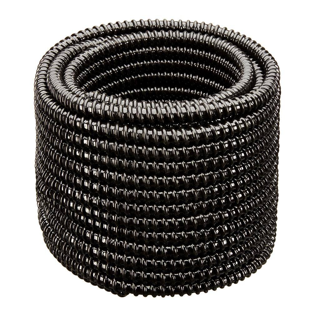 HYDROMAXX 1-14 in. Dia x 25 ft. MM Sizing Black Non Kink Corrugated Flexible PVC Pond Tubing 1302114025