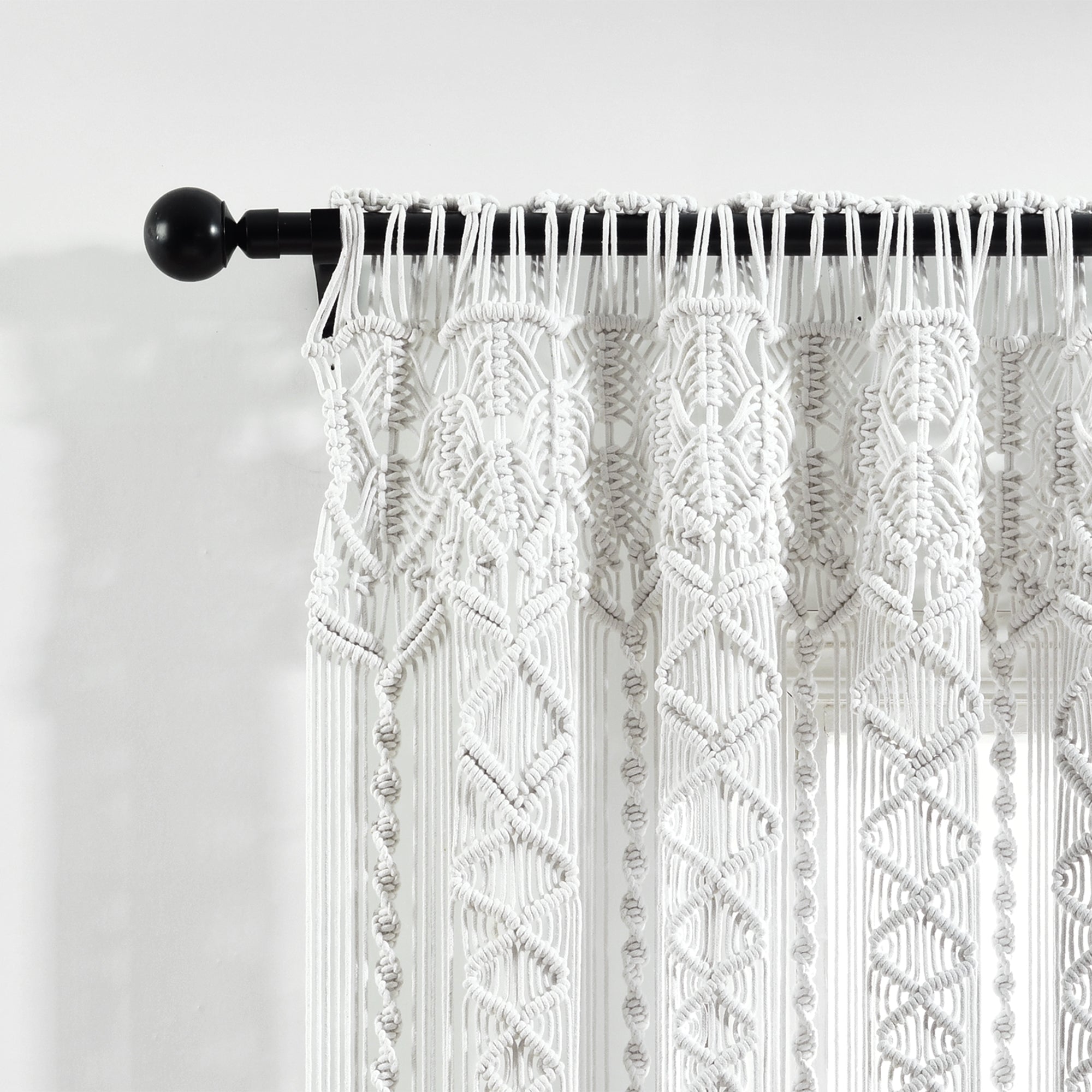 Boho Macrame Textured Cotton Window Curtain