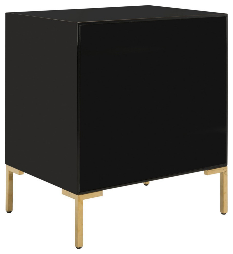 Calvagh 3  Drawer Side Table Black Brass   Contemporary   Side Tables And End Tables   by AED Luxury Home Decor  Houzz