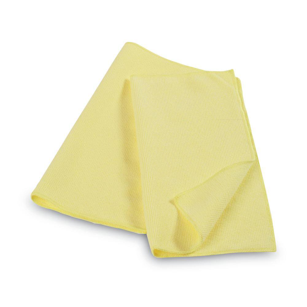 Rubbermaid Commercial Products 16 in. x 16 in. Light Commercial Yellow Microfiber Cloth (24-Count) RCP1820584