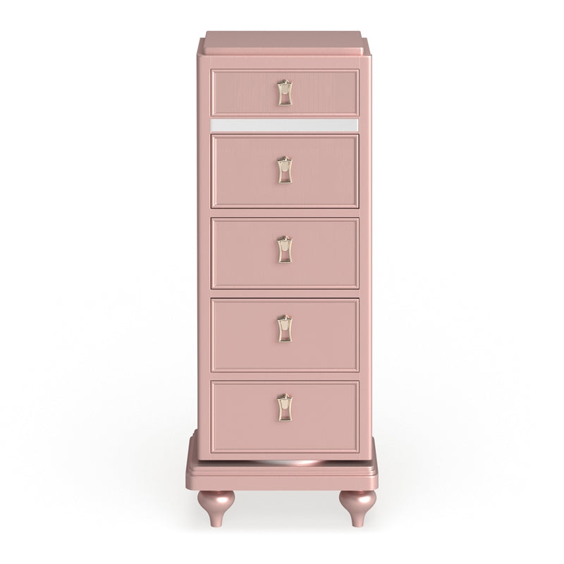 Furniture of America Appell Wood Swivel Chest with Accent Trim in Rose Gold