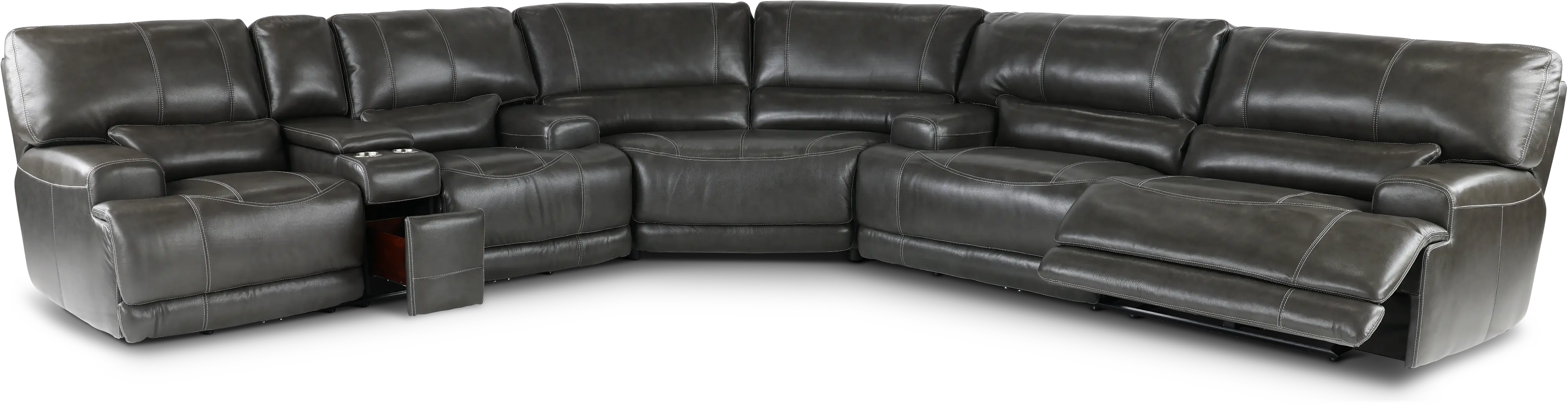 Stampede Charcoal Gray 3 Piece Power Reclining Sectional