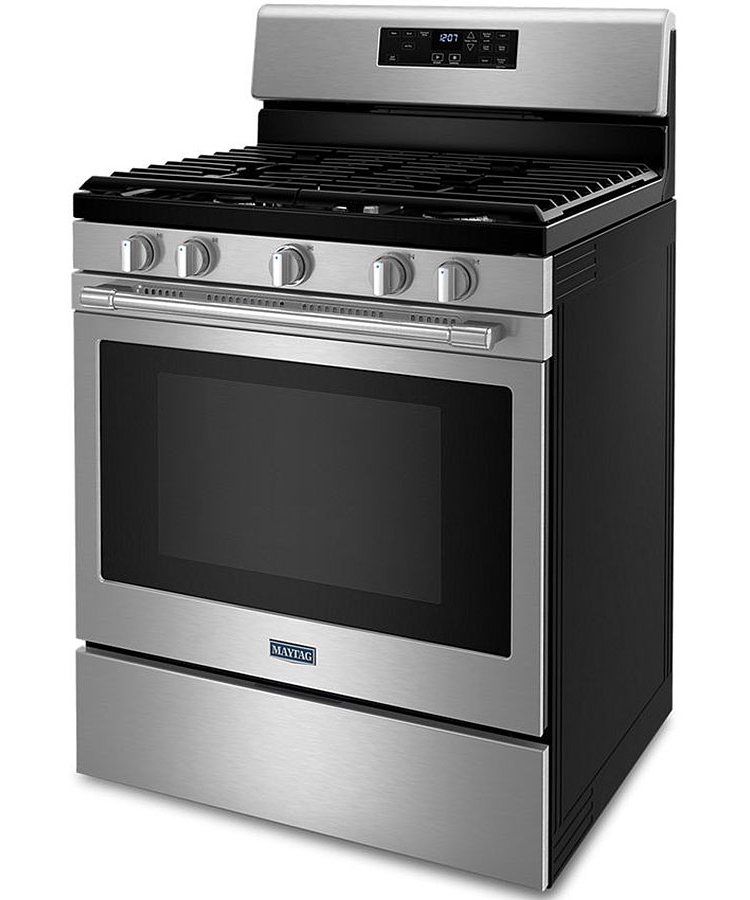 Maytag 5 Cu. Ft. Fingerprint Resistant Stainless Steel Gas Range With Air Fryer And Basket