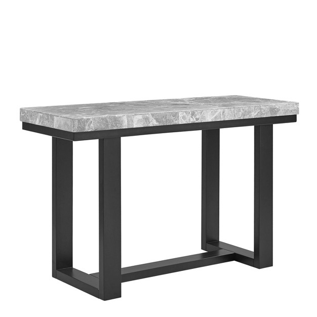 Lucca Gray Marble Sofa Table Espresso Steve Silver Co