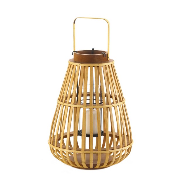 Wood Slat Outdoor Lantern Tan Zingz amp Thingz